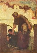 Honore Daumier Die Wascherin oil on canvas